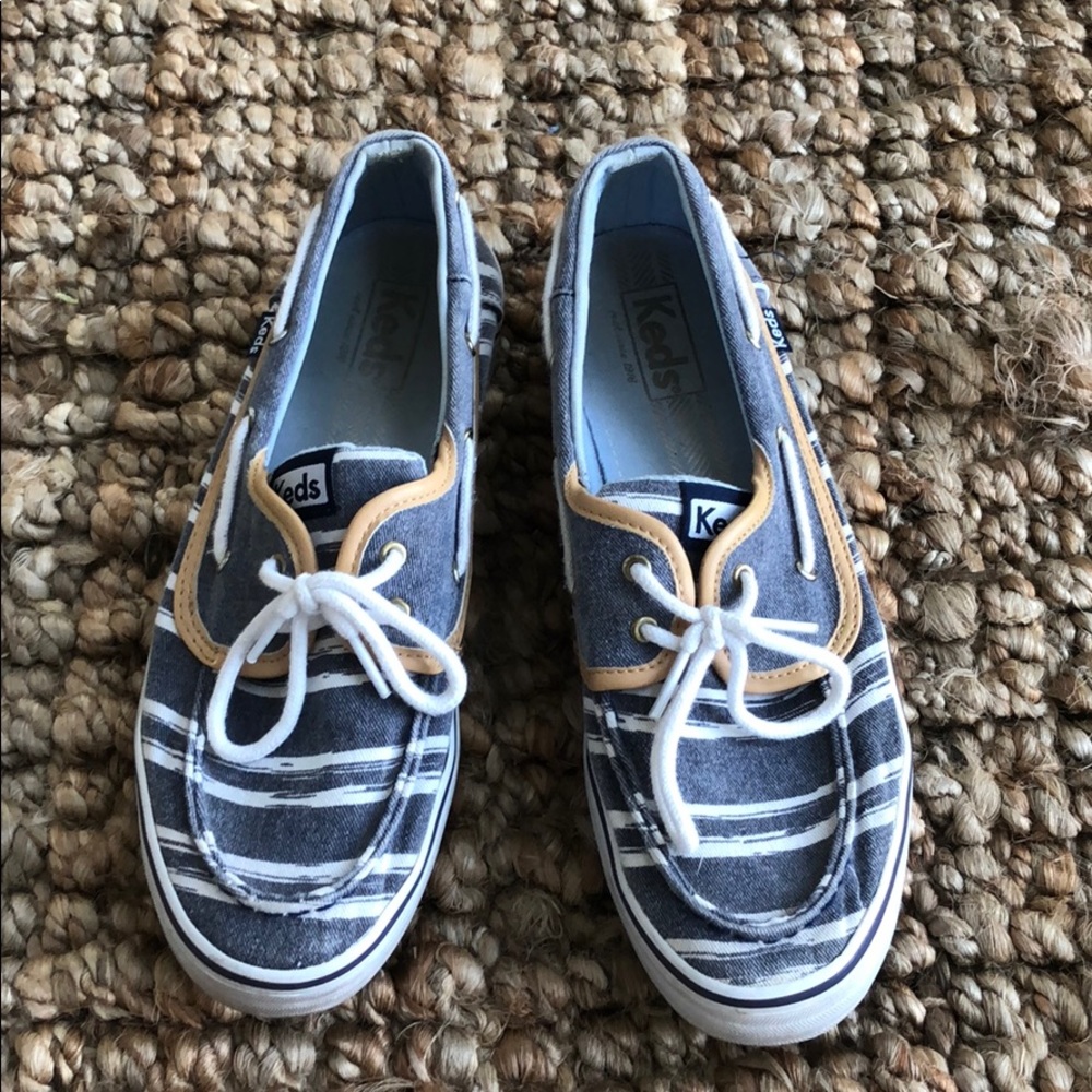 Women’s Blue & White Stripped Boat Shoes